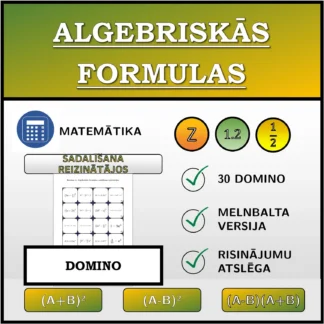 Domino: Algebriskās formulas, sadalīšana reizinātājos