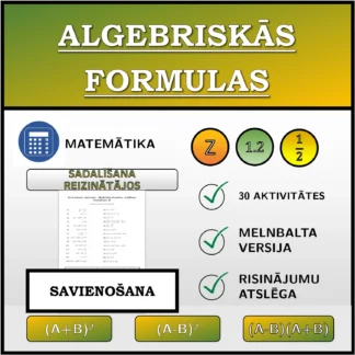 Savienošanas uzdevums: Algebriskās formulas, sadalīšana reizinātājos