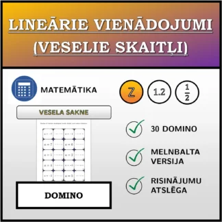 Domino: Lineārie vienādojumi (veselie skaitļi), vesels saknes risinājums