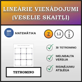 Tetromino: Lineārie vienādojumi (veselie skaitļi)