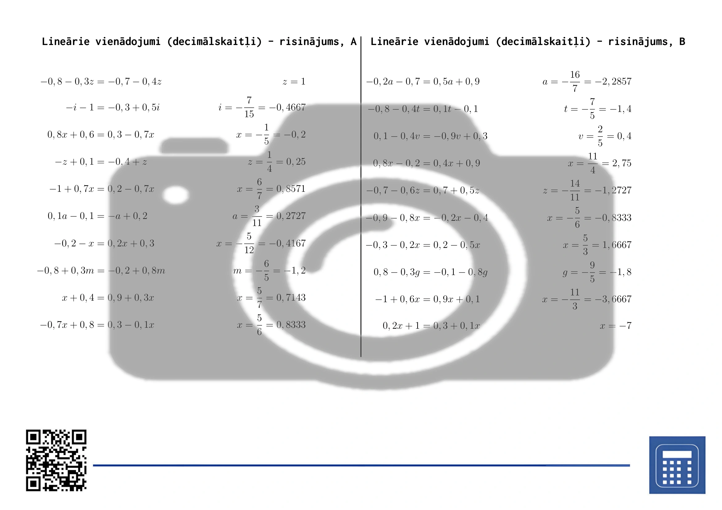 Darba lapa: Lineārie vienādojumi (decimālskaitļi) - Image 4