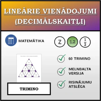 Trimino: Lineārie vienādojumi (decimālskaitļi)