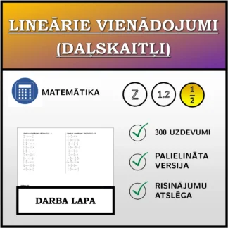 Darba lapa: Lineārie vienādojumi (daļskaitļi)