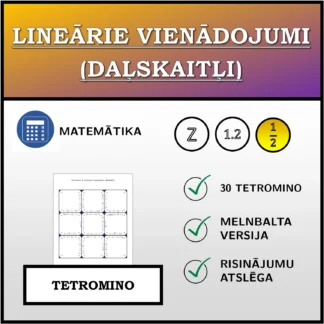Tetromino: Lineārie vienādojumi (daļskaitļi)