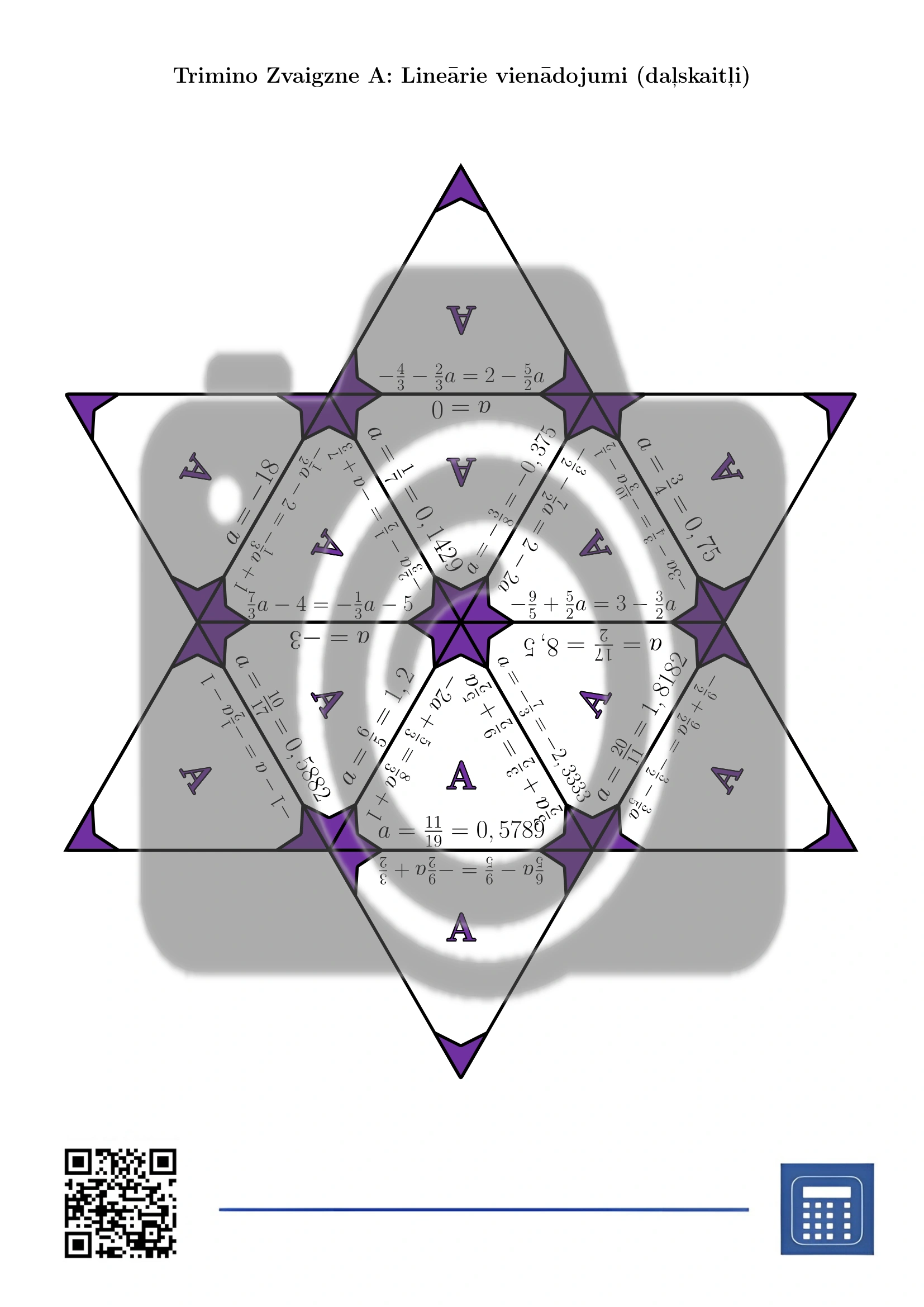 Trimino: Lineārie vienādojumi (daļskaitļi) - Image 4