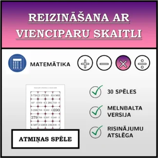 Atmiņas spēle: Reizināšana ar vienciparu skaitli