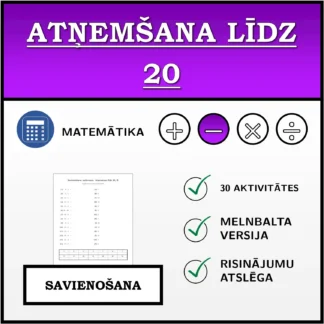 Savienošanas uzdevums: Atņemšana līdz 20