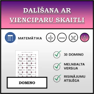 Domino: Dalīšana ar vienciparu skaitli