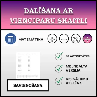 Savienošanas uzdevums: Dalīšana ar vienciparu skaitli