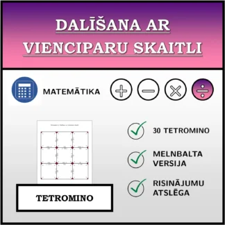 Tetromino: Dalīšana ar vienciparu skaitli