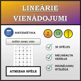 Atmiņas spēle: Lineārie vienādojumi, dažādi sakņu tipi