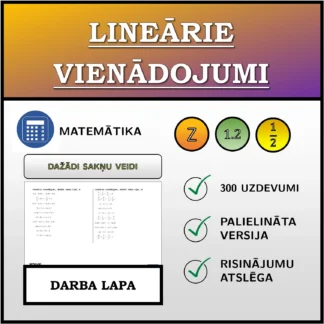 Darba lapa: Lineārie vienādojumi, dažādi sakņu tipi