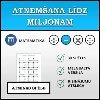 Atmiņas spēle: Atņemšana līdz miljonam