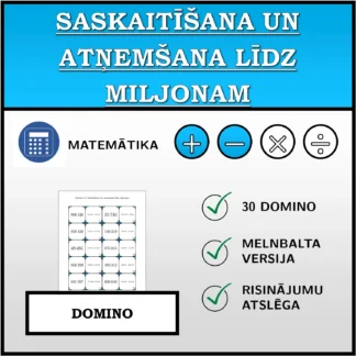 Domino: Saskaitīšana un atņemšana līdz miljonam