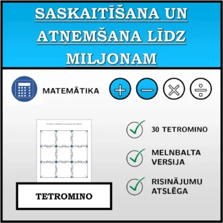 Tetromino: Saskaitīšana un atņemšana līdz miljonam