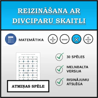 Atmiņas spēle: Reizināšana ar divciparu skaitli