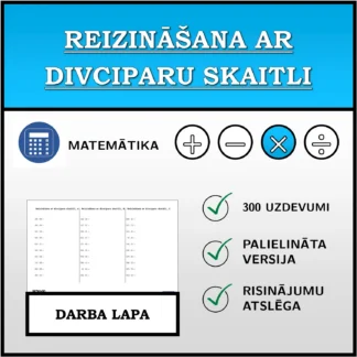 Darba lapa: Reizināšana ar divciparu skaitli