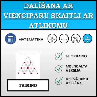 Trimino: Dalīšana ar vienciparu skaitli ar atlikumu