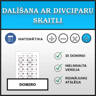 Domino: Dalīšana ar divciparu skaitli