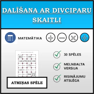 Atmiņas spēle: Dalīšana ar divciparu skaitli