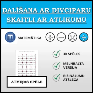 Atmiņas spēle: Dalīšana ar divciparu skaitli ar atlikumu