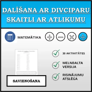 Savienošanas uzdevums: Dalīšana ar divciparu skaitli ar atlikumu
