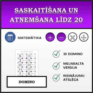 Domino: Saskaitīšana un atņemšana līdz 20