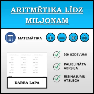Darba lapa: Aritmētika līdz miljonam