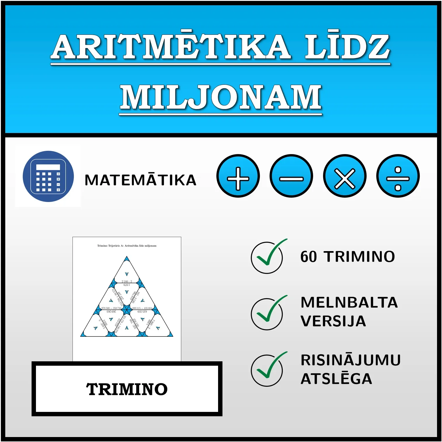 Trimino: Aritmētika līdz miljonam
