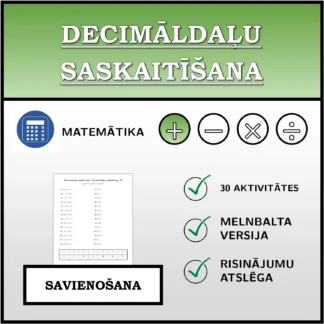 Savienošanas uzdevums: Decimāldaļu saskaitīšana