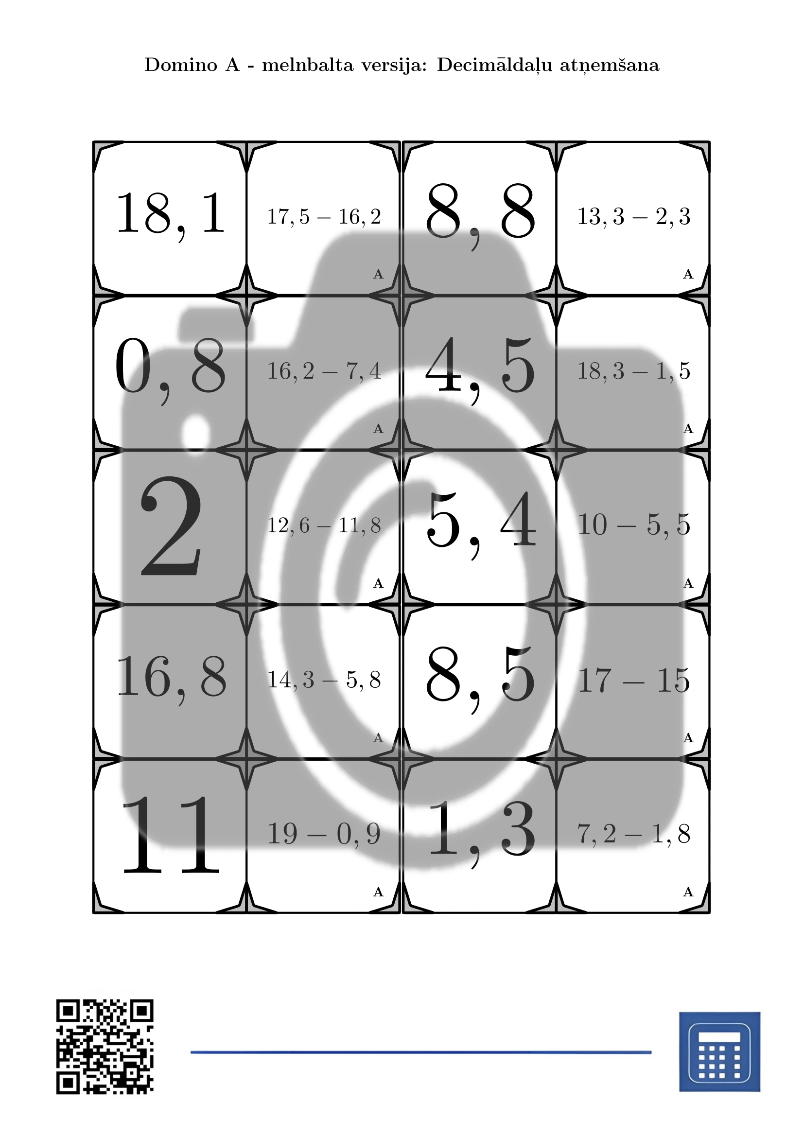 Domino: Decimāldaļu atņemšana - Image 3