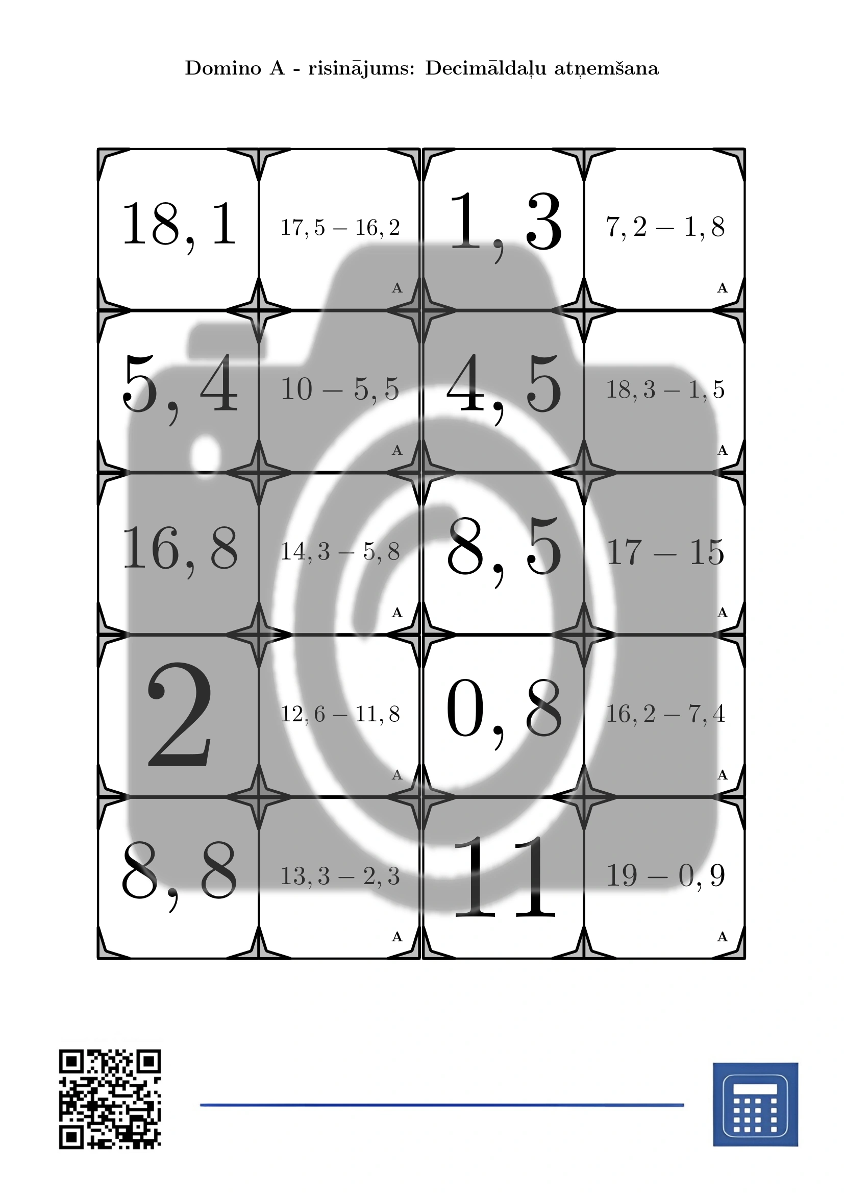 Domino: Decimāldaļu atņemšana - Image 4