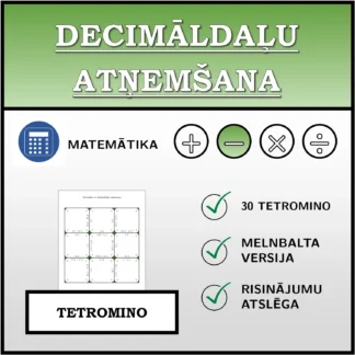 Tetromino: Decimāldaļu atņemšana