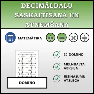 Domino: Decimāldaļu saskaitīšana un atņemšana