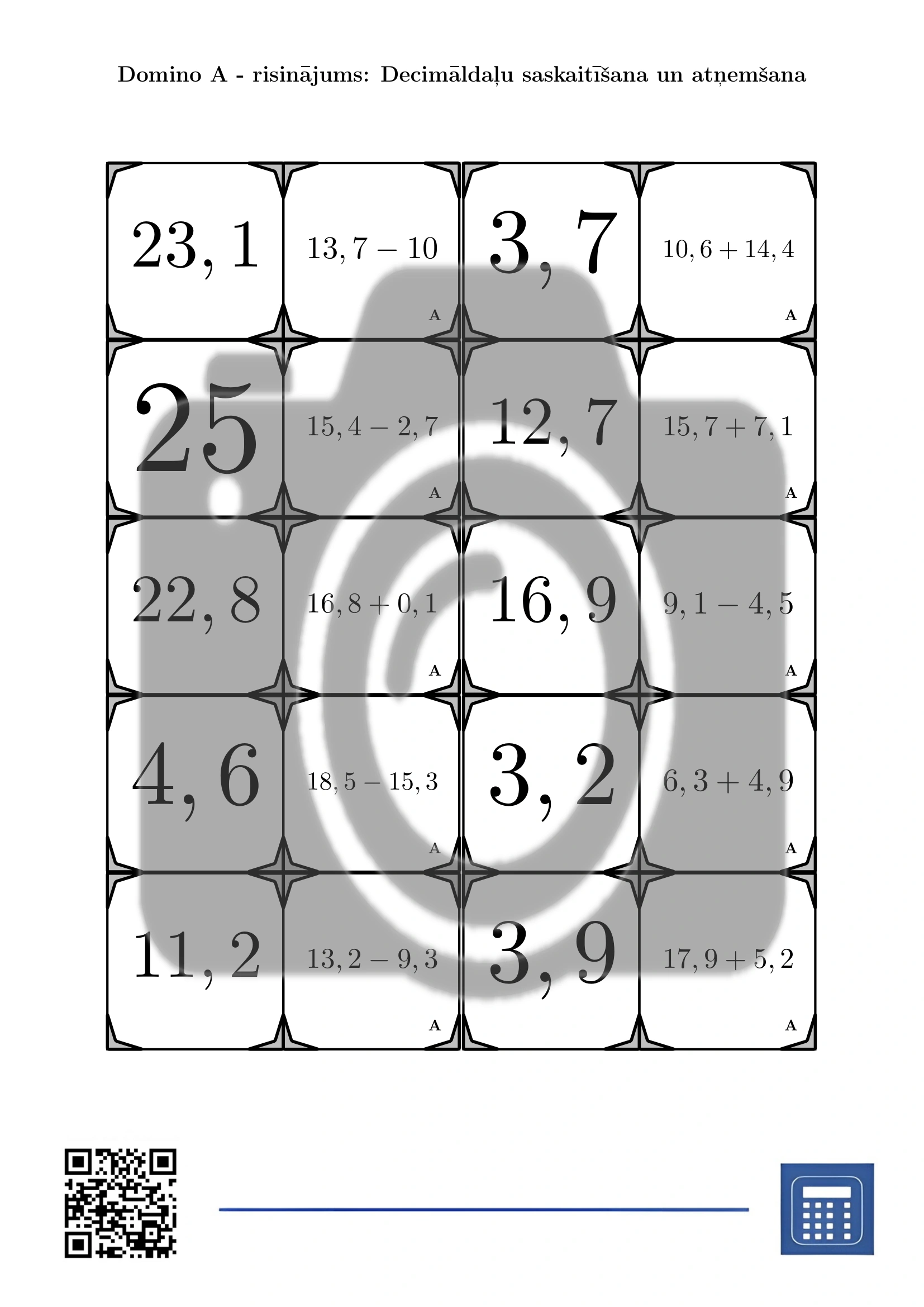 Domino: Decimāldaļu saskaitīšana un atņemšana - Image 4
