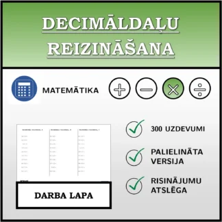 Darba lapa: Decimāldaļu reizināšana
