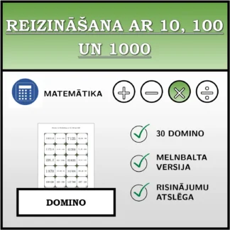 Domino: Reizināšana ar 10, 100 un 1000