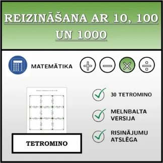 Tetromino: Reizināšana ar 10, 100 un 1000