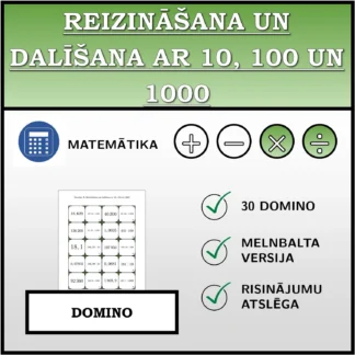 Domino: Reizināšana un dalīšana ar 10, 100 un 1000