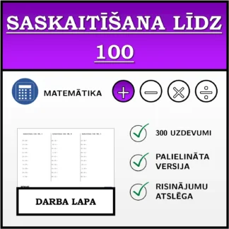 Darba lapa: Saskaitīšana līdz 100