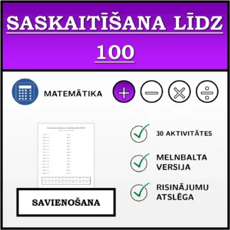 Savienošanas uzdevums: Saskaitīšana līdz 100
