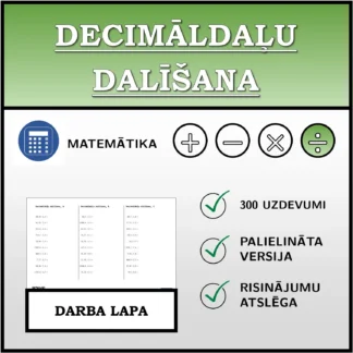 Darba lapa: Decimāldaļu dalīšana