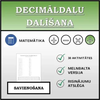 Savienošanas uzdevums: Decimāldaļu dalīšana
