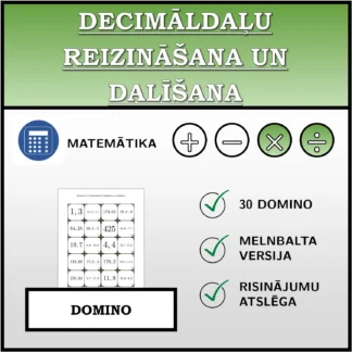 Domino: Decimāldaļu reizināšana un dalīšana