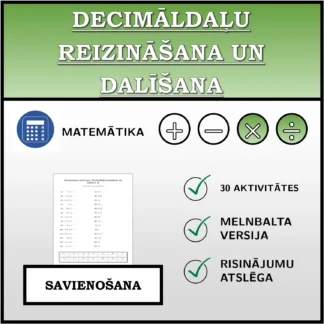 Savienošanas uzdevums: Decimāldaļu reizināšana un dalīšana