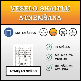 Atmiņas spēle: Veselo skaitļu atņemšana