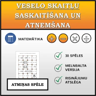 Atmiņas spēle: Veselo skaitļu saskaitīšana un atņemšana