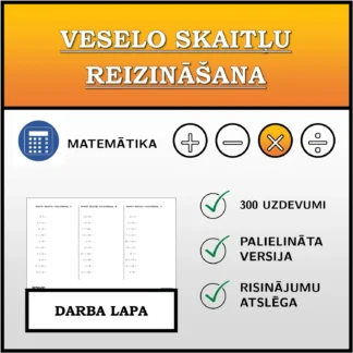 Darba lapa: Veselo skaitļu reizināšana
