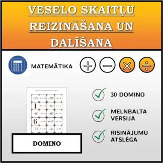 Domino: Veselo skaitļu reizināšana un dalīšana