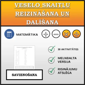 Savienošanas uzdevums: Veselo skaitļu reizināšana un dalīšana